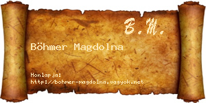 Böhmer Magdolna névjegykártya