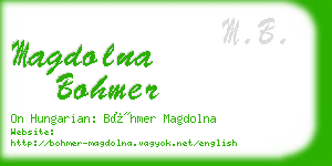 magdolna bohmer business card